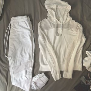 Matching white/mesh sweatsuit
